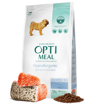 Изображение 2 - Optimeal Medium & Maxi Adult Dog Hypoallergenic гипоаллергенный корм с лососем