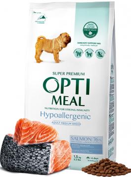 Изображение 1 - Optimeal Medium & Maxi Adult Dog Hypoallergenic гипоаллергенный корм с лососем