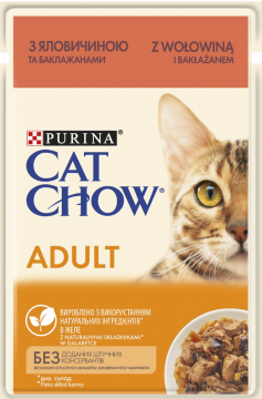 Изображение 1 - Cat Chow Adult яловичина і баклажани в желе