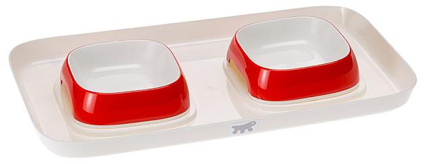 Изображение 1 - Ferplast Glam Tray Red пластикова підставка з мисками