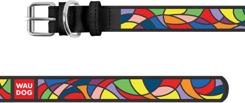 Изображение 3 - Collar WauDog Design вітраж Шкіряний нашийник чорний