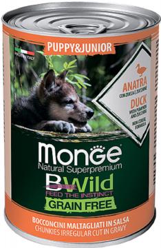 Изображение 1 - Monge BWild Grain Free Puppy&Junior з качкою шматочки в соусі