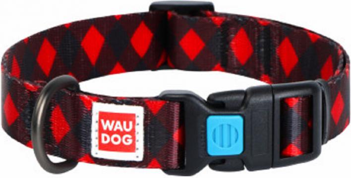 Изображение 1 - Collar WauDog Nylon Шотландка Червона нейлоновий нашийник