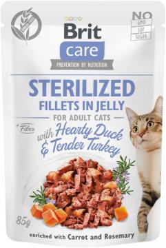Изображение 1 - Brit Care Cat Sterilized Pouch качка з індичкою в желе