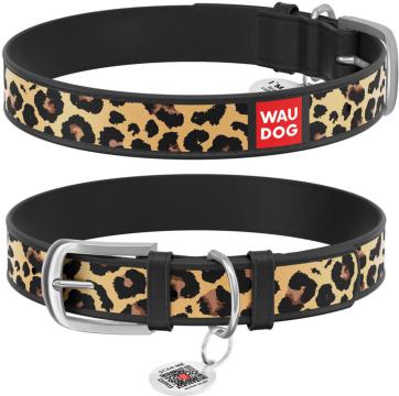 Изображение 1 - Collar WauDog Design Леопард qr паспортом чорний