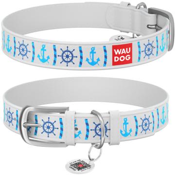 Изображение 1 - Collar WauDog Design Якоря з qr паспортом білий