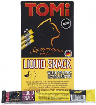 Изображение 1 - TOMi Cat Liquid Snack Poultry Liver&Biotin птиця і печінка