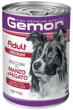 Изображение 1 - Gemon Medium Adult шматочки з яловичиною та печінкою