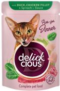 Delickcious Шматочки з качкою, курячим філе і шпинатом в соусі