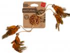 Collar Waucat Fun Natural Плетений м'ячик з мотузкою та пір'ям