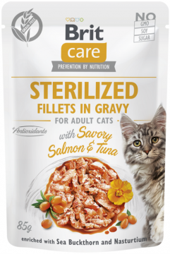 Изображение 1 - Brit Care Cat Pouch Sterilized Філе лосося та тунця в соусі