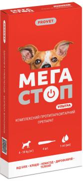 Изображение 1 - Природа Provet Мега Стоп Ультра Краплі для собак від 4 до 10 кг