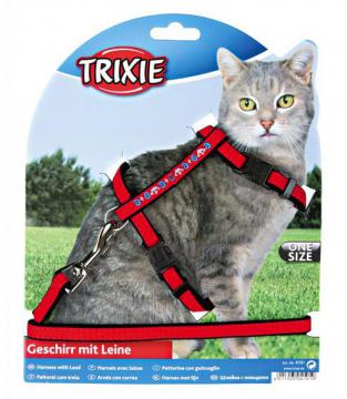 Изображение 1 - Trixie Кошачья шлейка с поводком, бархат