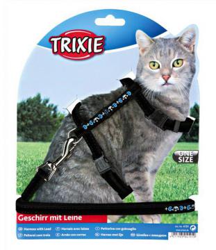 Изображение 2 - Trixie Кошачья шлейка с поводком, бархат