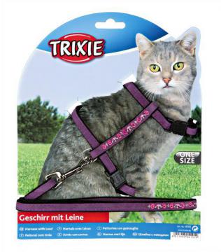 Изображение 3 - Trixie Кошачья шлейка с поводком, бархат