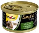 GimCat ShinyCat консервы цыпленок с кошачьей мятой