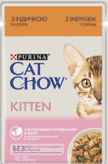 Cat Chow Kitten с индейкой и кабачками в желе