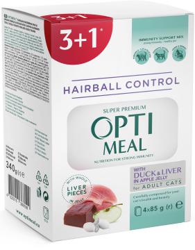 Изображение 2 - Optimeal Adult Cat Hairball с уткой и печенью в яблочном желе