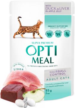 Изображение 1 - Optimeal Adult Cat Hairball с уткой и печенью в яблочном желе