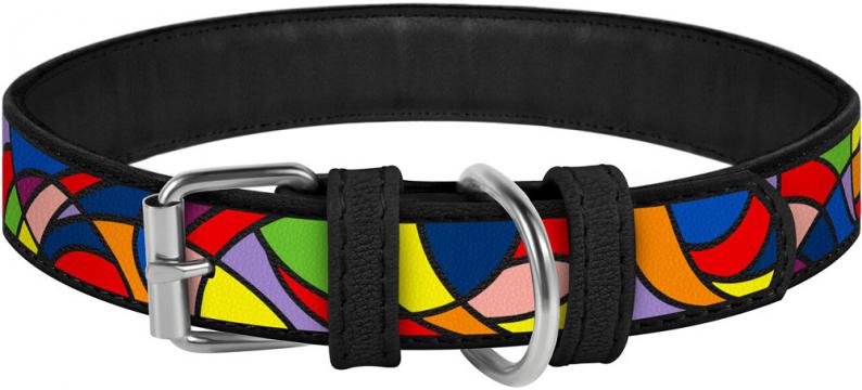 Изображение 2 - Collar WauDog Design Витраж кожаный ошейник черный