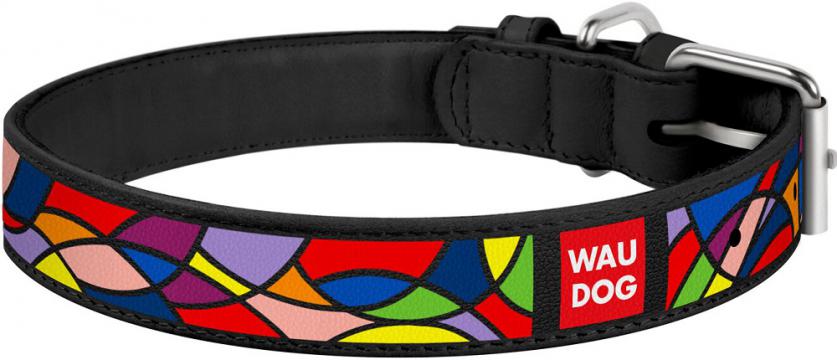 Изображение 1 - Collar WauDog Design Витраж кожаный ошейник черный