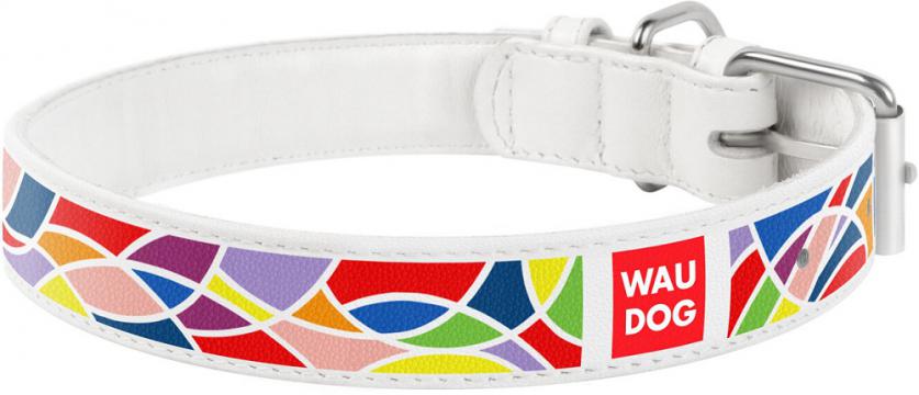 Изображение 1 - Collar WauDog Design Витраж кожаный ошейник белый