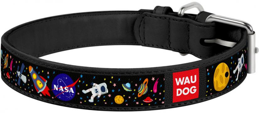 Изображение 1 - Collar WauDog Design Nasa кожаный ошейник черный