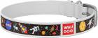 Collar WauDog Design Nasa кожаный ошейник белый