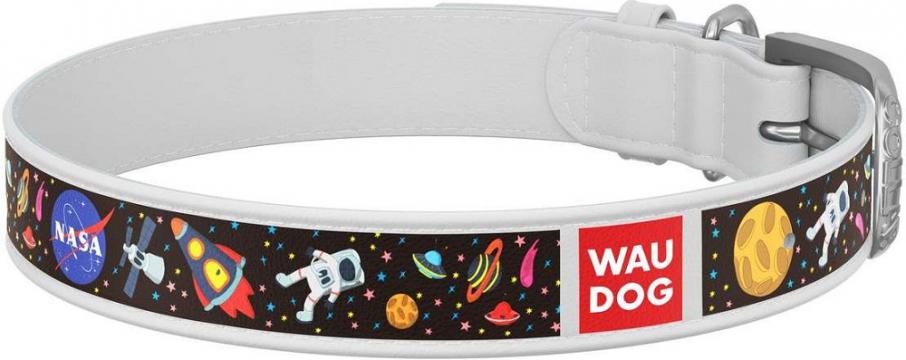 Изображение 1 - Collar WauDog Design Nasa кожаный ошейник белый