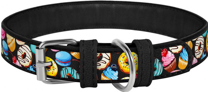Изображение 2 - Collar WauDog Design Пончики кожаный ошейник черный