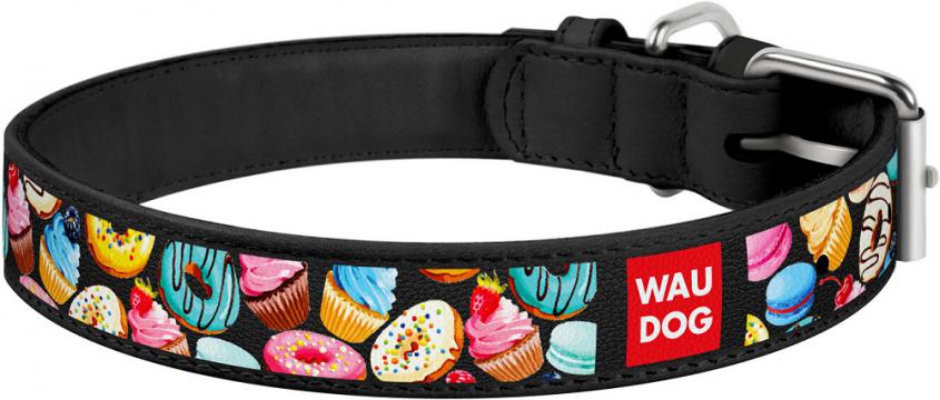 Изображение 1 - Collar WauDog Design Пончики кожаный ошейник черный