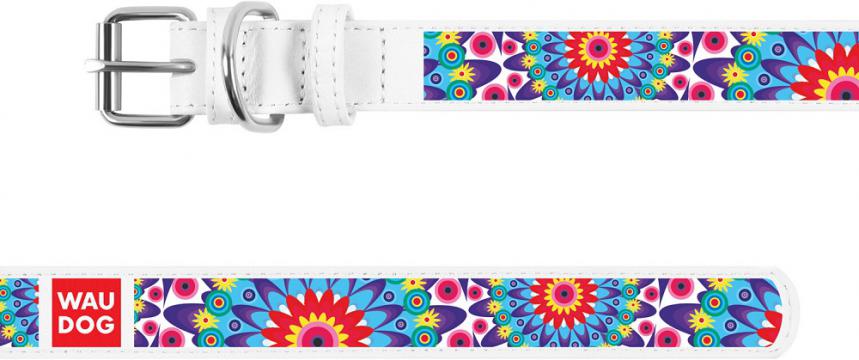 Изображение 3 - Collar WauDog Design Цветы кожаный ошейник белый