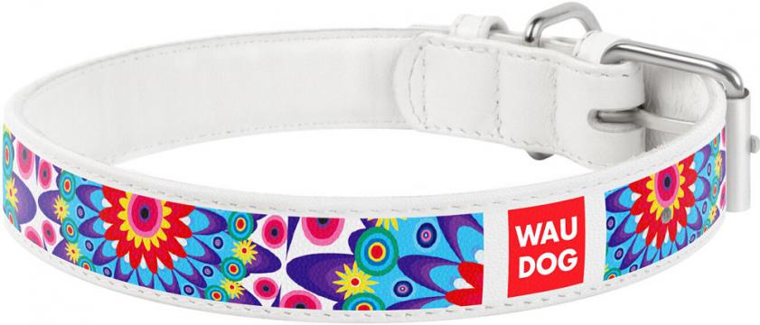 Изображение 1 - Collar WauDog Design Цветы кожаный ошейник белый