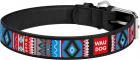 Collar WauDog Design Этно кожаный ошейник черный