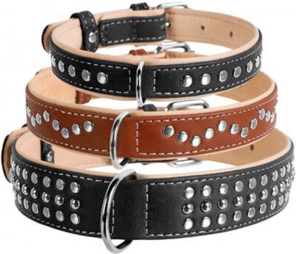 Изображение 4 - Collar WauDog Soft Кожаный ошейник с металлическими украшениями черный