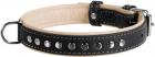 Collar WauDog Soft Кожаный ошейник с металлическими украшениями черный