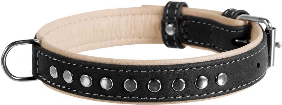 Изображение 1 - Collar WauDog Soft Кожаный ошейник с металлическими украшениями черный