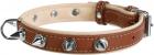 Collar WauDog Soft Кожаный ошейник с шипами коричневый