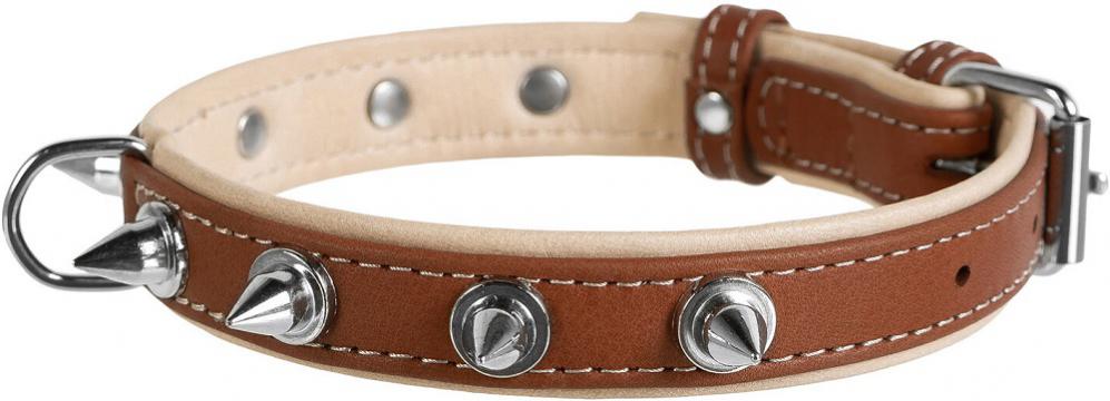 Изображение 1 - Collar WauDog Soft Кожаный ошейник с шипами коричневый