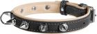 Collar WauDog Soft Кожаный ошейник с шипами черный