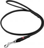 Collar WauDog Soft Кожаный круглый поводок черный