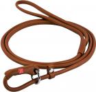 Collar WauDog Soft Кожаный круглый поводок-удавка коричневый