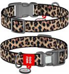 Collar Waudog Nylon з qr паспортом ошейник цвет леопард