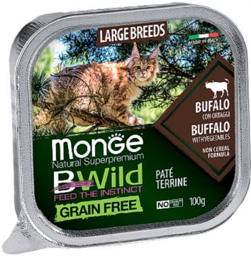 Изображение 1 - Monge BWild Grain Free Cat Large Breed с мясом буйвола паштет