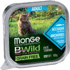 Monge BWild Grain Free Cat Adult c анчоусами и овощами паштет