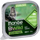 Monge BWild Grain Free Cat Adult Sterilised c мясом кабана и овощами паштет