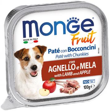 Изображение 1 - Monge Dog Fruit c ягненком и яблоком кусочки в паштете