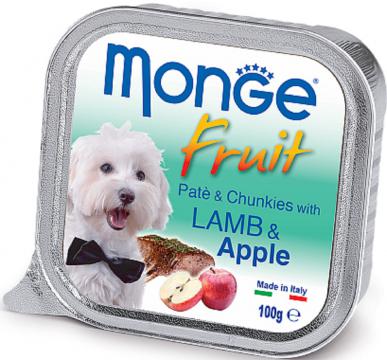 Изображение 2 - Monge Dog Fruit c ягненком и яблоком кусочки в паштете
