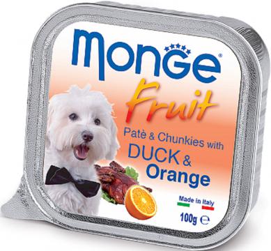 Изображение 2 - Monge Dog Fruit c уткой и апельсином кусочки в паштете