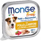 Monge Dog Fruit c курицей и малиной кусочки в паштете